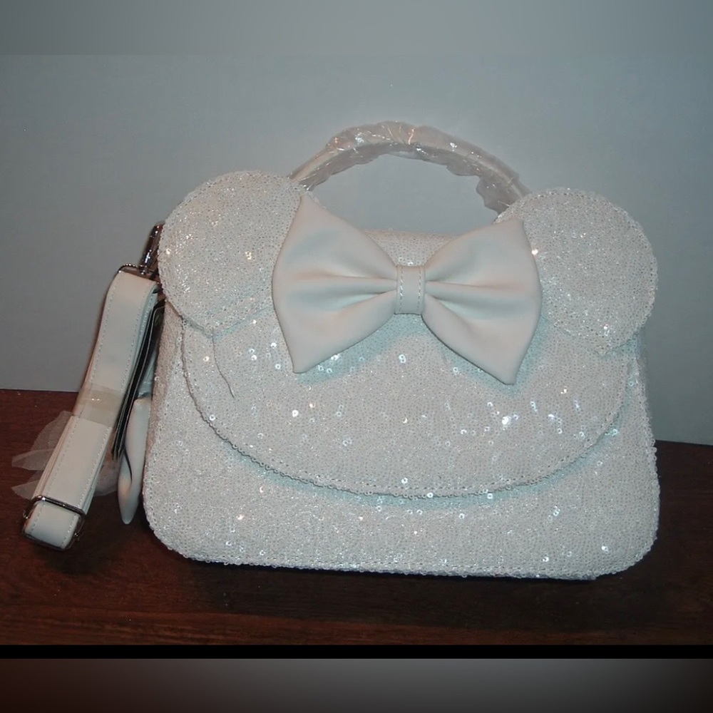 Loungefly Minnie Mouse Sequin Wedding Crossbody Bag